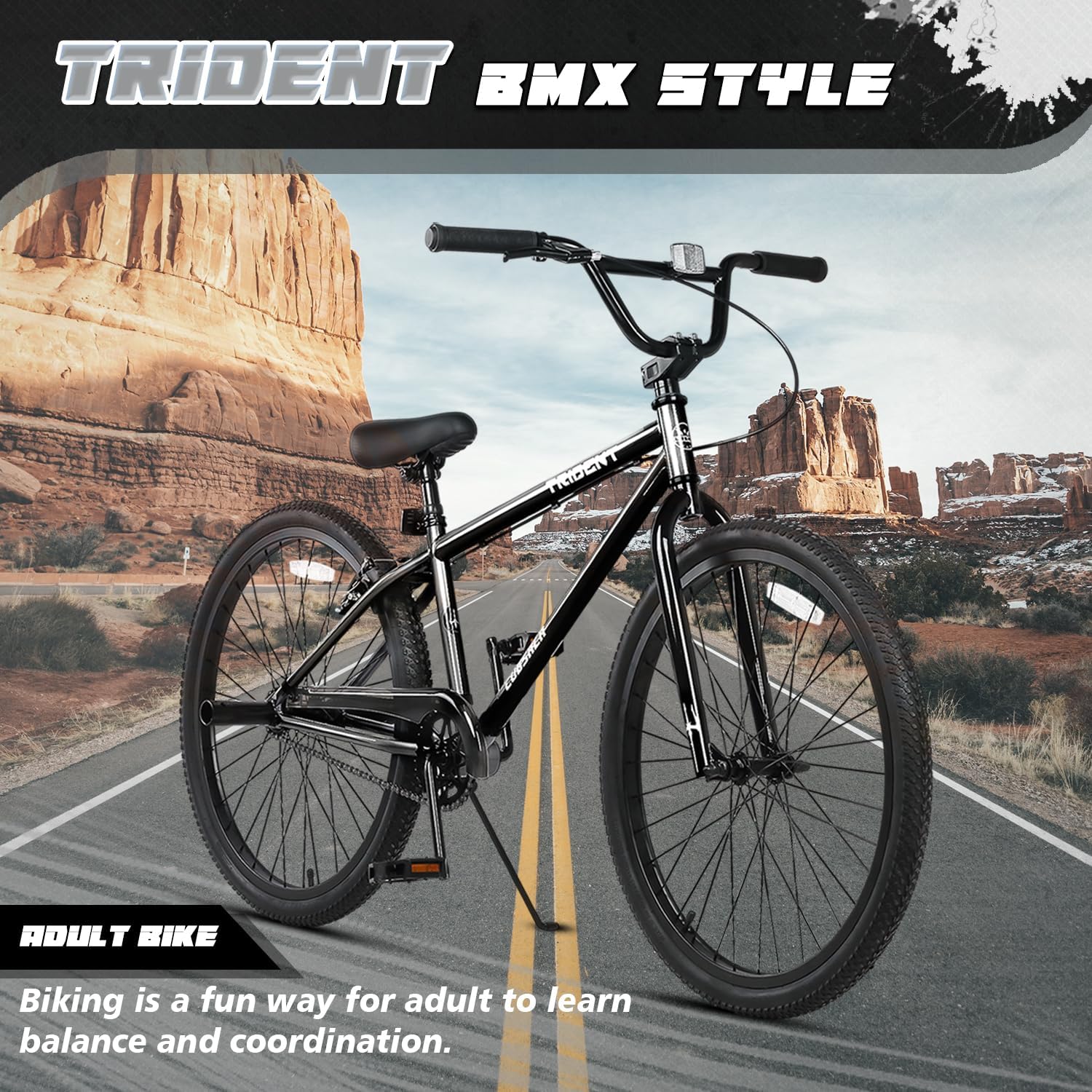 cubsala 20 24 26 Inch BMX Race Bike Trident Bicycles Beginner-Level to Advanced Riders with 2 Pegs, Multiple Colors