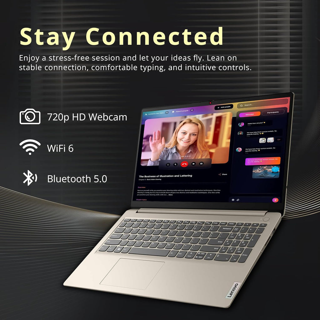 Lenovo IdeaPad 1 15.6' HD Business Laptop, Intel Celeron N4500, 20GB RAM, 1TB SSD+128GB eMMC, Intel UHD Graphics, Numeric Keypad, 1 Year Office 365, Wi-Fi 6, Win11 Pro, Sand, 1TB Docking Station Set