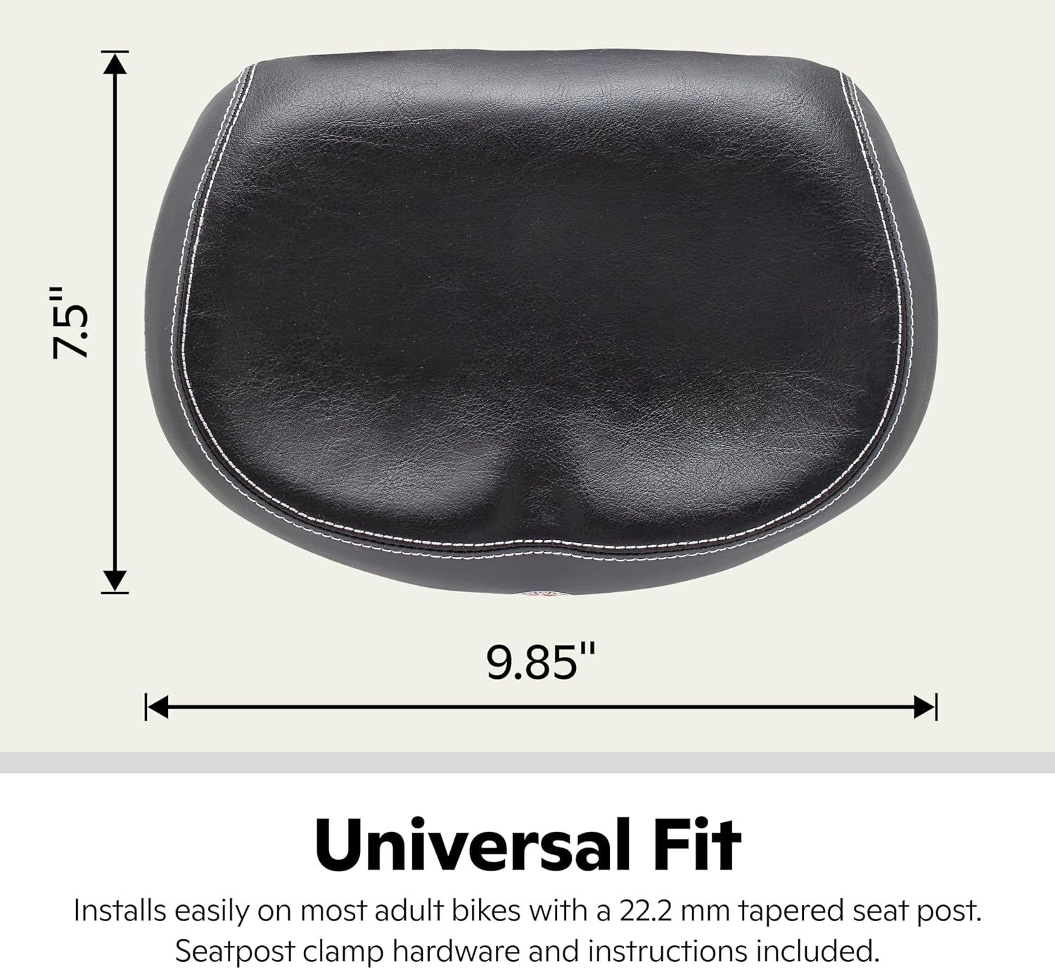 Schwinn Comfort Bike Seat, Quilted or Foam Padded Bike Saddle, Various Styles, Weather-Resistant Cover, Easily Attaches to Most Standard Seatposts