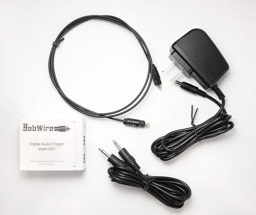 Digital Audio Trigger Device with 12V Outputs - BobWire DAT1 Ads a 12 Volt Trigger Output to TVs, Streamers & DACs, auto Power on amplifiers or TV Lifts. Compatible with Sonos Connect & Echo Link.