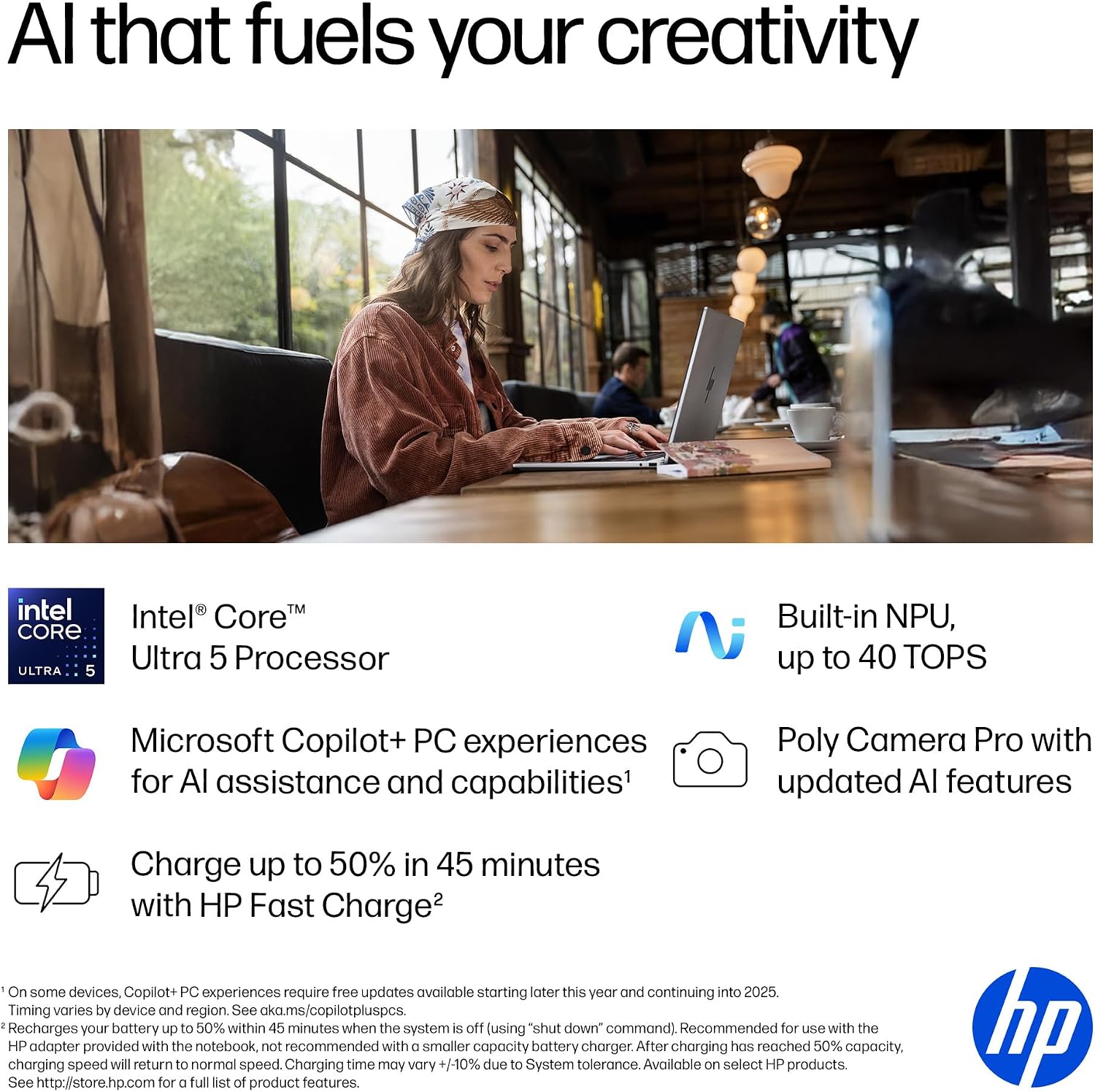 HP OmniBook 7 Flip 16 inch 2-in-1 Next Gen AI PC, 2K Touchscreen Display, Intel Core Ultra 5 226V, 16 GB RAM, 512 GB SSD, Intel Arc 130V GPU, Windows 11 Home, Copilot+ PC, Glacier Silver, 16-au0000nr