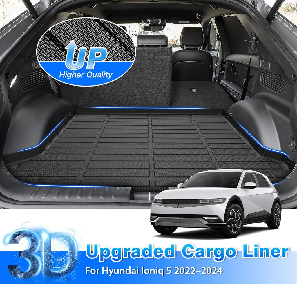 Cartist Floor Mats and Cargo Liner Fit for Ioniq 5 2022-2024 (with Unmovable Console) All Weather Floor Mat Ioniq 5 Accessories Heavy Duty Carpet Protection