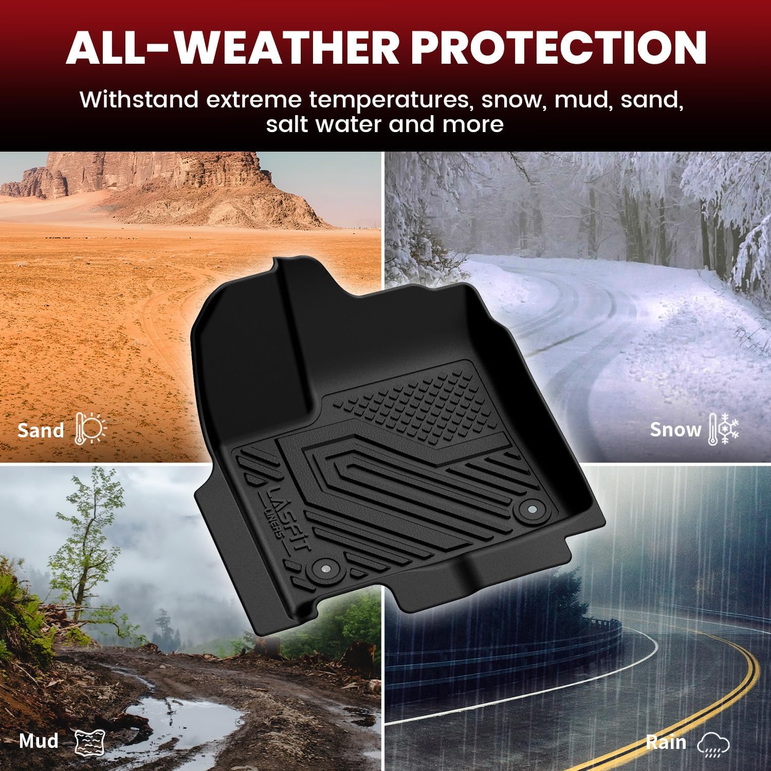 LASFIT Floor Mats & Seatback Mats & Cargo Mat for Nissan Murano 2025-2026, Custom Fit All Weather TPE Easy Clean Durable Floor Liners Car Mats for 2025-2026 Murano, Black