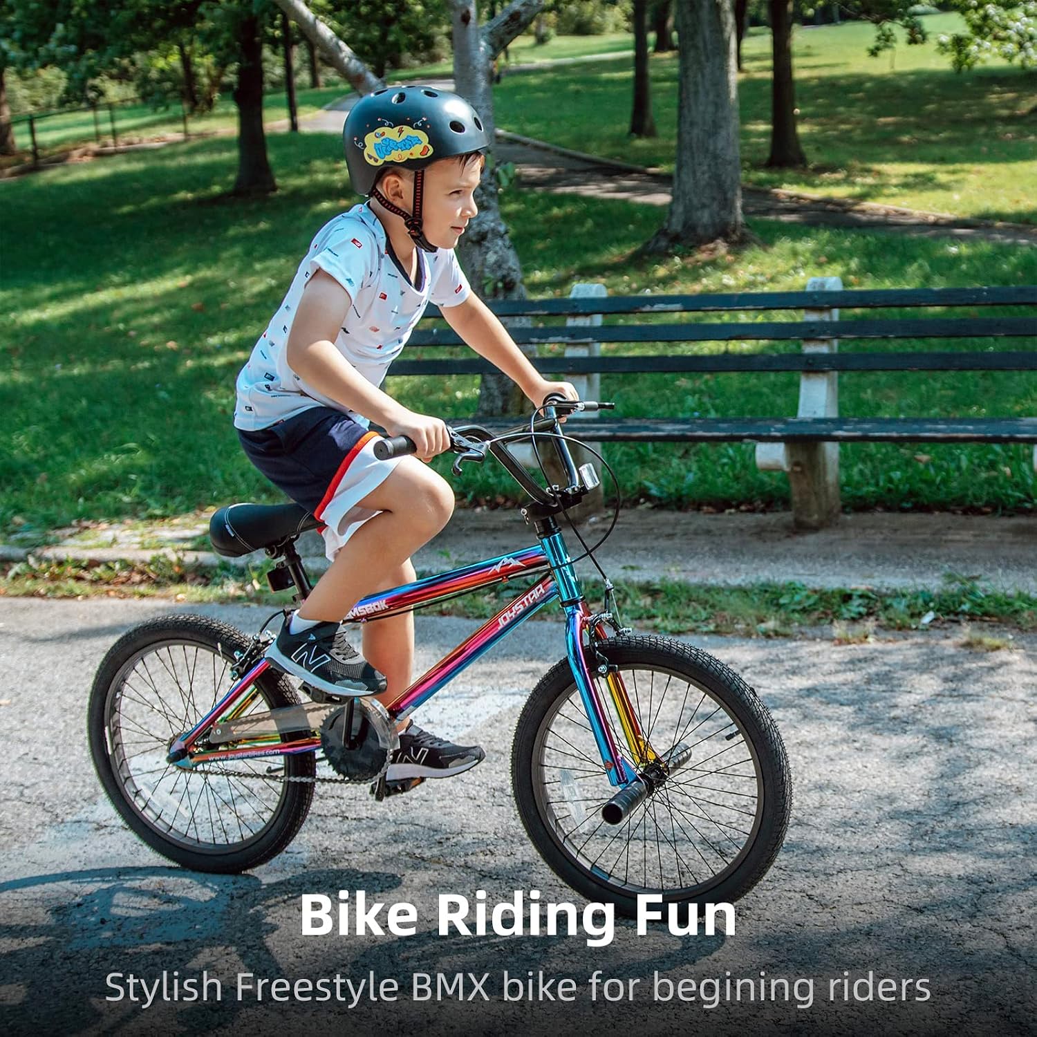JOYSTAR 20 Inch Kids BMX Bike for Boys and Girls Age 7-12 | Freestyle Bicycle for Beginner Level Riders with Dual Hand Brakes & 2 Pegs | 20' Kids Bike