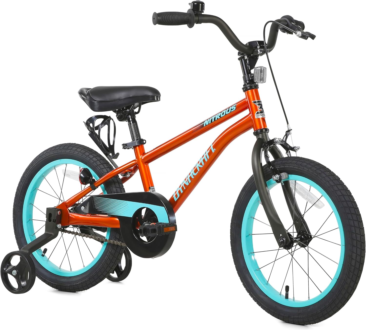 Dynacraft Nitrous 16, 18, and 20 Inch Kids Bike, Boys Bike with Training Wheels, Easy Assembly Kids Bicycle, Bicycle for Kids Age 5-12, Bike for 5 Year Old Boy, Bike with Training Wheels or Kickstand