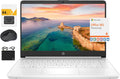 HP New 14' HD Ultral Light Thin Laptop, Quad-Core Intel Celeron Processor, 4GB RAM, 128GB (64GB eMMC+ 64GB SD), Wi-Fi, Upto 11 Hours, Windows 11 S + 1 Year Office 365+HubxcelAccessory, White