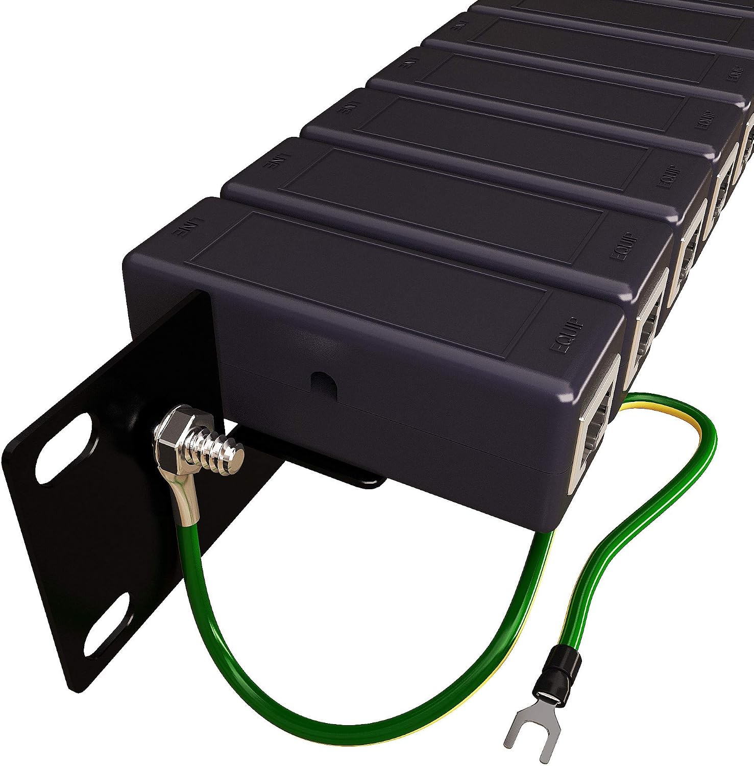 19' Rack Mount (16 Port) Ethernet Surge Protector PoE+ Gigabit (Server Rackmount 1U)