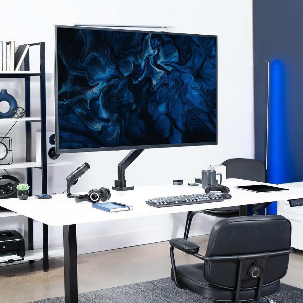 VIVO Heavy Duty Ultrawide Monitor Arm for 57 inch Screens up to 59.4 lbs, Desk Mount TV and Monitor Stand Designed for Samsung Odyssey Ark, Neo G9, ViewFinity S9, and More, Black, STAND-GT57