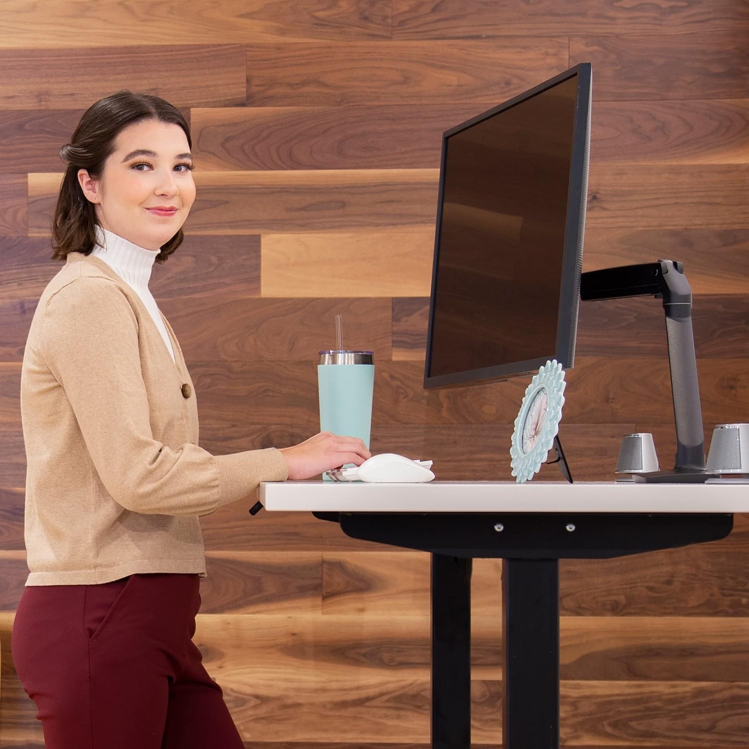 Ergotron – MXV Single Monitor Arm, VESA Desk Mount – for Monitors Up to 34 Inches, 7 to 20 lbs – Matte Black
