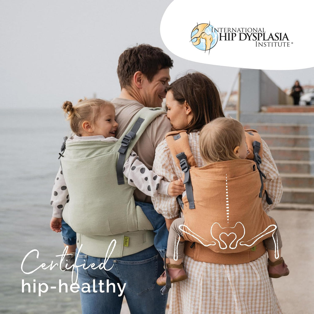 Boba X Baby Carrier Newborn to Toddler - Certified Hip Healthy, Micro-Adjustable Baby Carriers from Newborn - Breathable & Lightweight 100% Cotton Twill, Petite to Plus Size, 7-45 lbs (Linen Rye)