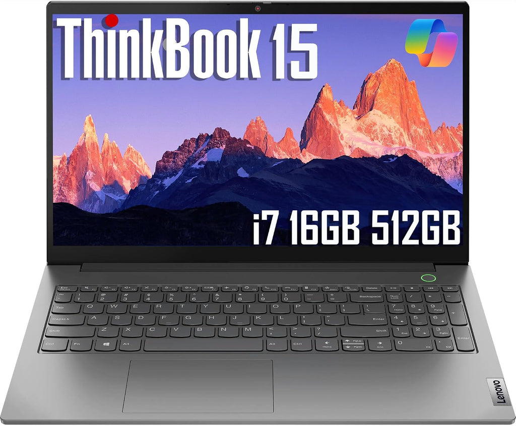 Lenovo ThinkBook 15 Gen 4 Business Laptop (15.6' FHD Anti-Glare, Intel 10-Core i7-1255U, 16GB RAM, 512GB SSD), 1080p Webcam, Fingerprint, Narrow Bezel, Thunderbolt 4, Ethernet, Win 11 Pro w/Copilot
