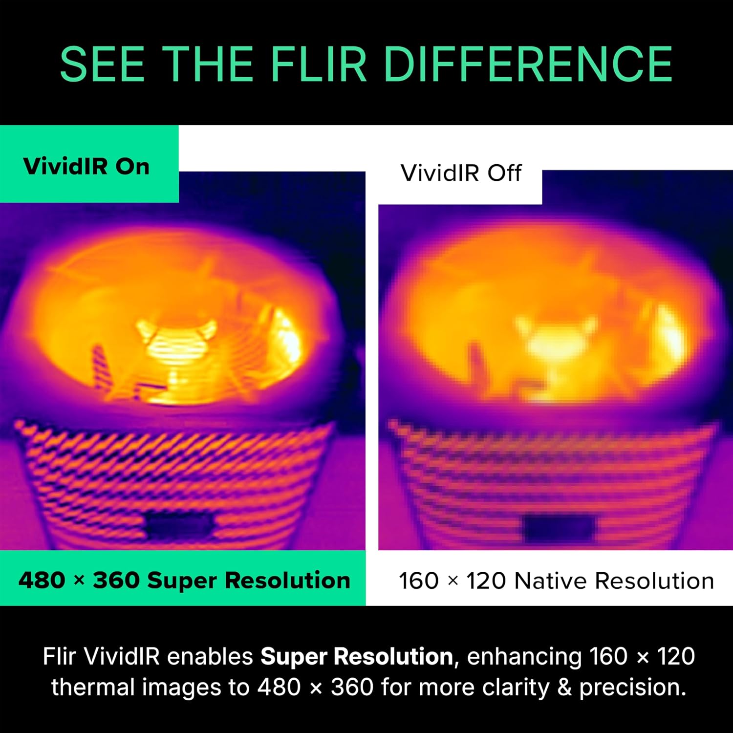 Flir One Pro - Thermal Imaging Camera for Android Smartphones (USB-C), 480x360 Super Resolution (160x120 Native IR)