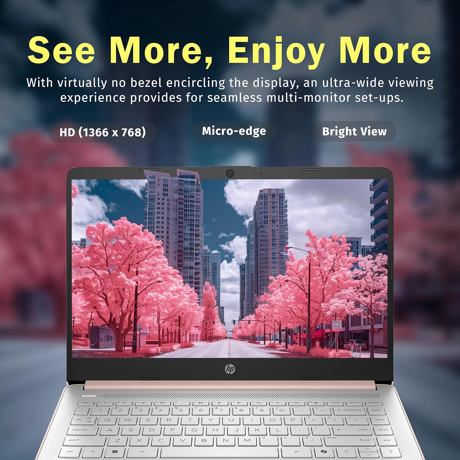 HP Stream 14' HD Anti-Glare Laptop, Intel Processor N150, 16GB RAM, 128GB UFS, Webcam, Wi-Fi 6, Long Battery Life, Copilot, Win 11 S, Gold (Renewed)