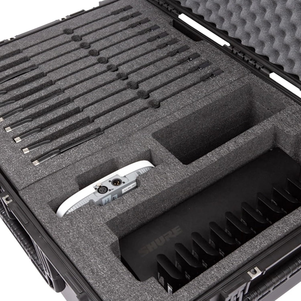SKB iSeries Shure Microflex Waterproof Case - Military-Grade Protection for Microphones & Accessories, Custom Foam Interior - Secure Portable Storage