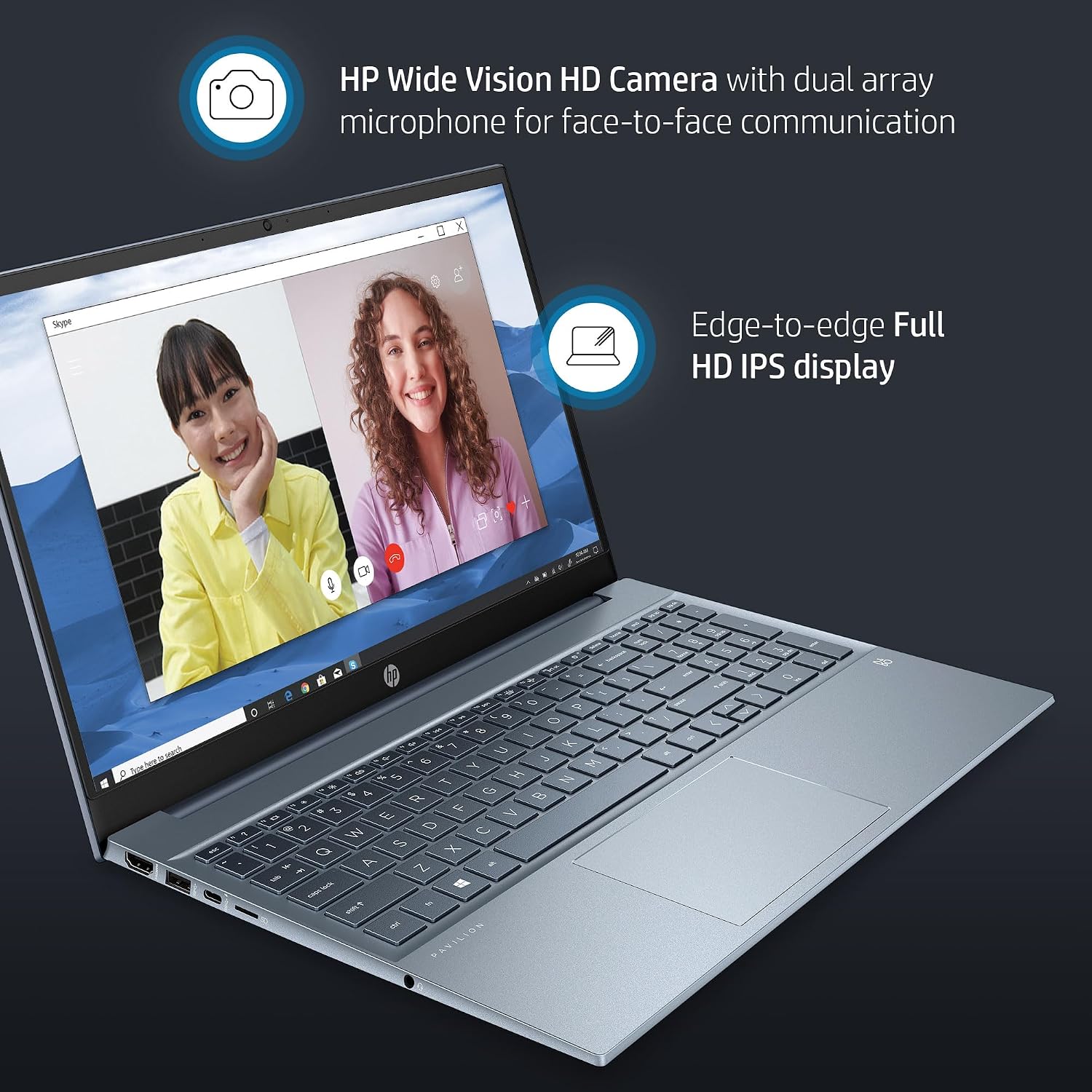 HP Pavilion 15 Laptop (15.6' FHD IPS, AMD Ryzen 5 5500U (Beats i7-1165G7), 16GB RAM, 512GB SSD) for Home & Business, Narrow-Bezel, BO Audio, Numeric Keypad, Webcam, Wi-Fi 6, Win 11 Pro, Blue