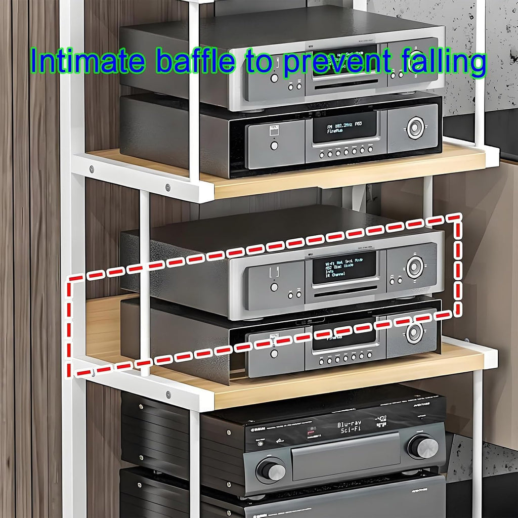 Black Wooden AV Cabinet - Audio-Video Media Stand & Stereo Rack, Movable Storage Tower for Home Theater, 50x40x100 cm, Stylish Audio Rack for Organizing Media Equipment