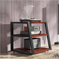 Audio Rack 2/3/4 Tier Stereo Rack Audio Equipment Rack Audio Stereo Shelf Wooden Open HiFi Rack Audio-Video Shelving Corner Durable(Rot,60cm)