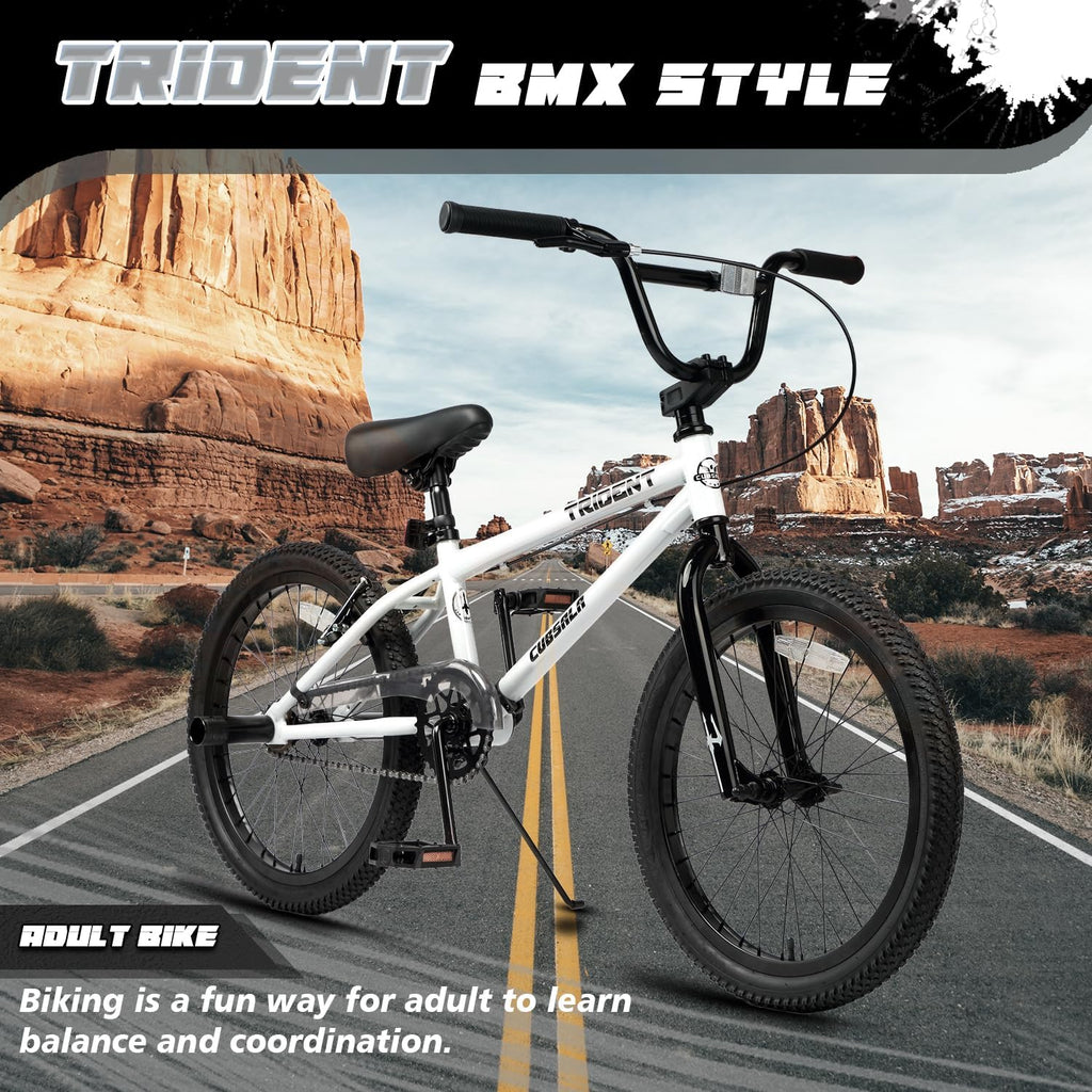cubsala 20 24 26 Inch BMX Race Bike Trident Bicycles Beginner-Level to Advanced Riders with 2 Pegs, Multiple Colors