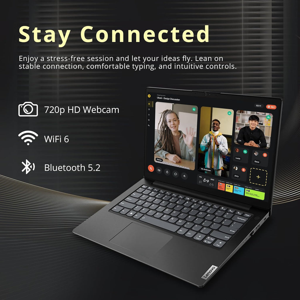 Lenovo V14 14' FHD Business Laptop, Intel i7-13620H, 8GB DDR4 RAM, 1.2TB Storage(256GB SSD+1TB Docking Station Set), ‎Intel UHD Graphics, 720p HD Camera, Wi-Fi 6, Windows 11 Pro, Black
