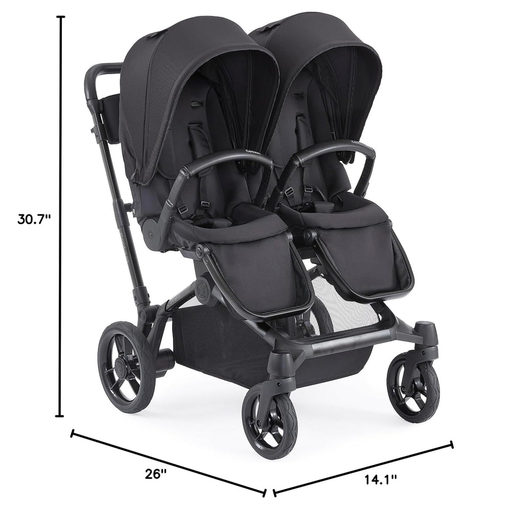 Contours Full Size Second Seat Accessory, Exclusive Compatibility with Element Baby Stroller (Model ZL032), Reversible Seating, Removable Napper Bar, UPF 50+ Canopy, Single to Double Mode, Black