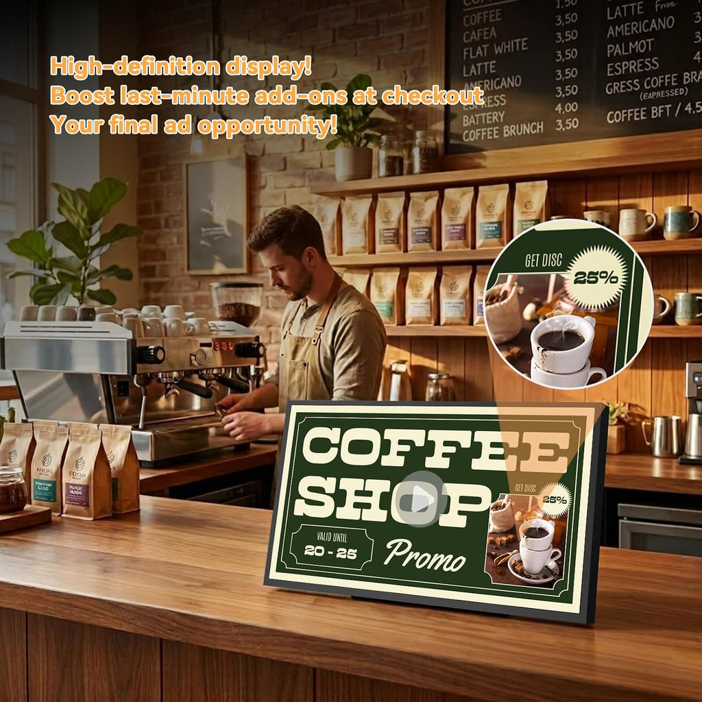Digital Signage Display, 18.5 Inch 700 Nits Ultra-Bright Digital Menu Board with CMS, Desktop Digital Signage for Business, Restaurants & Commercial Use