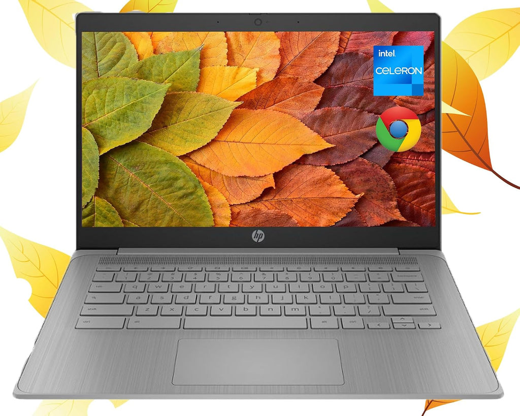 HP Chromebook Laptop Computer, 14' HD Display Chromebook Laptops, Intel Celeron CPU, 4GB RAM|192GB(64GB eMMC+128GB Card), Wi-Fi, Webcam, Chrome OS, Long Battery Life, for Student|Business, LE Cable