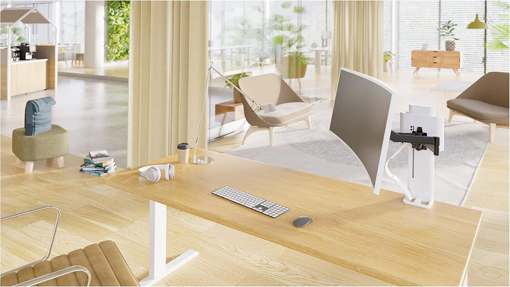 Ergotron – Trace™ Single Monitor Arm, VESA Desk Mount – for Monitors Up to 38 Inches, 6.5 to 21.5 lbs – White