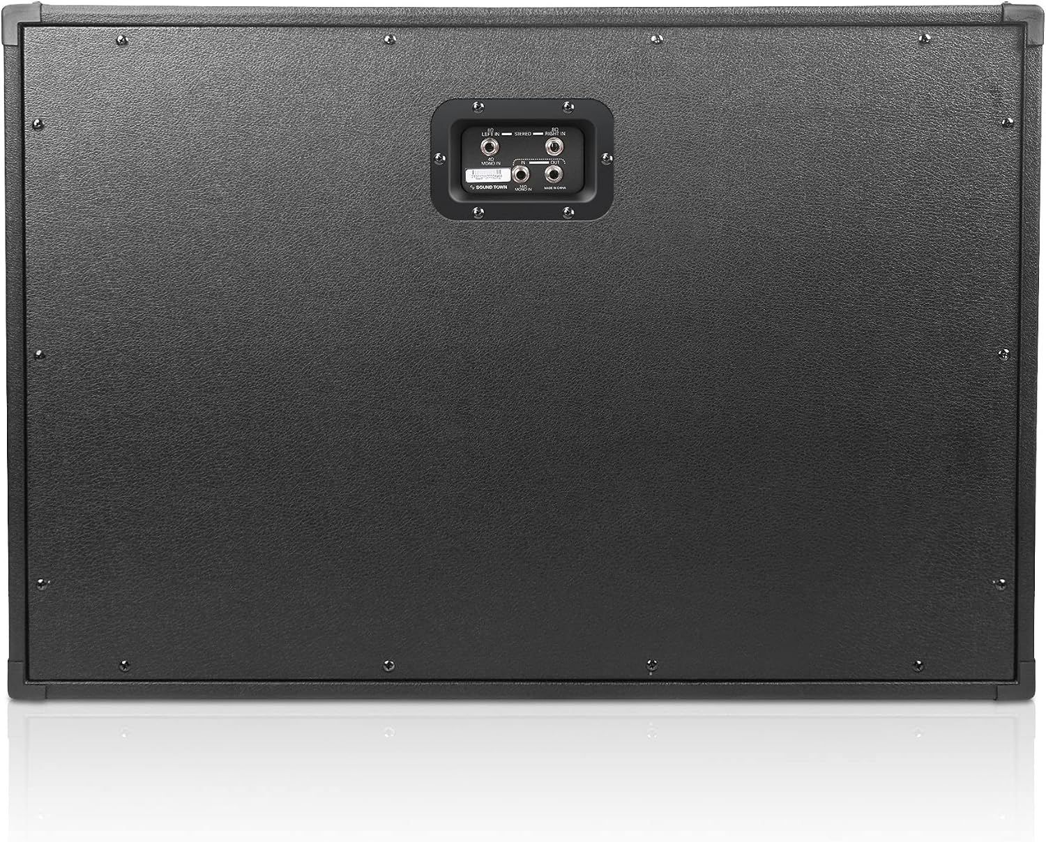 Sound Town 2x12' Empty Guitar Speaker Cabinet, Birch Plywood, Black, Wheat Cloth Grill, Compatible with Celestion/Eminence Speakers (GUC212BK-EC)