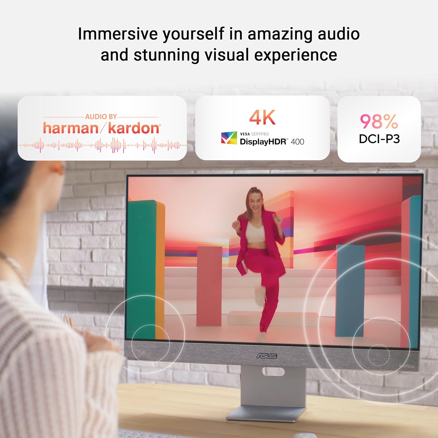 ASUS ZenScreen 31.5' 4K USB-C Smart Monitor (MS32UC) - UHD (3840 x 2160) IPS, 98% DCI-P3, GoogleTV, Harman Kardon Speakers, USB-C (90W PD), Wireless Display, Netflix and YouTube, 3 yr Warranty