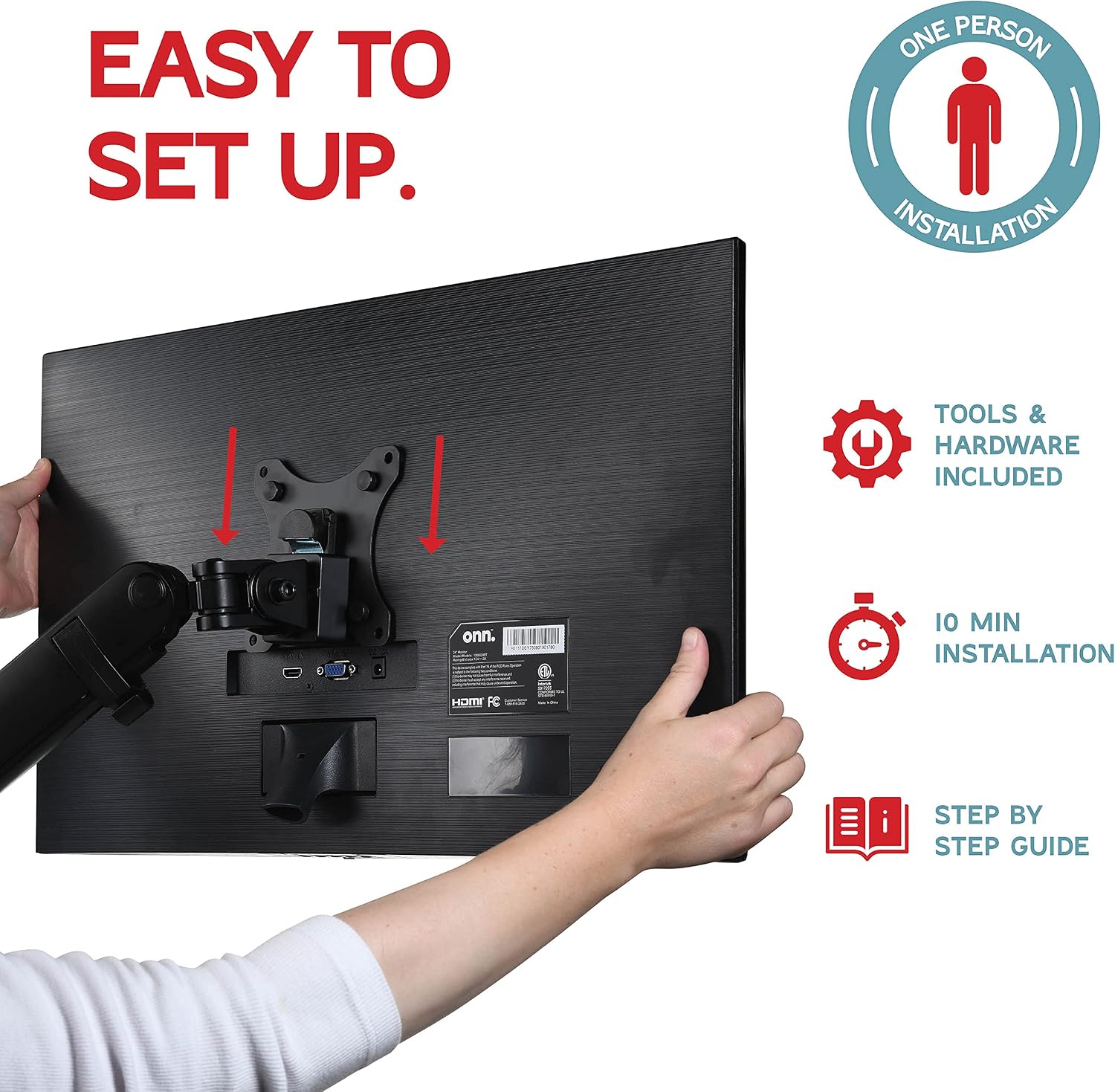 Dual Monitor Arm Stand for 35 Inch Screens - Full Adjustable VESA Mount for 2 Monitors, Heavy Duty Dual Monitor Desk Mount Compatible with C Clamp, Grommet Mounting Base, Holds 26.4lbs per Arm, Black