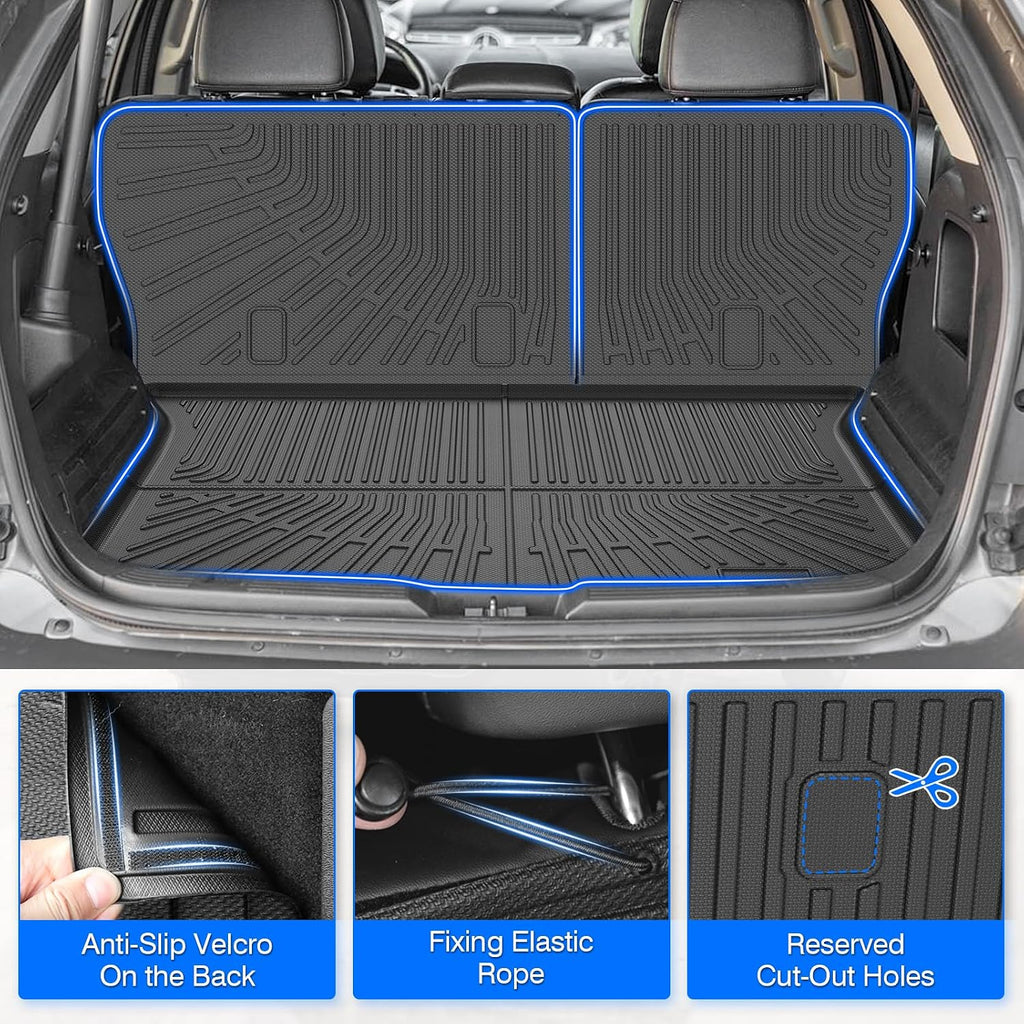 Floor Mats for Ford Edge 2007-2014 & Lincoln MKX 2007-2015, All Weather Cargo Liner for Edge Accessories, Heavy Duty TPE Cargo Mats, Car Accessories