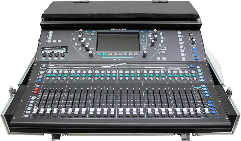 ProX XS-AHSQ6DHW ATA Digital Audio Mixer Flight Case for Allen & Heath SQ6 Console with Doghouse compartment and Caster wheels