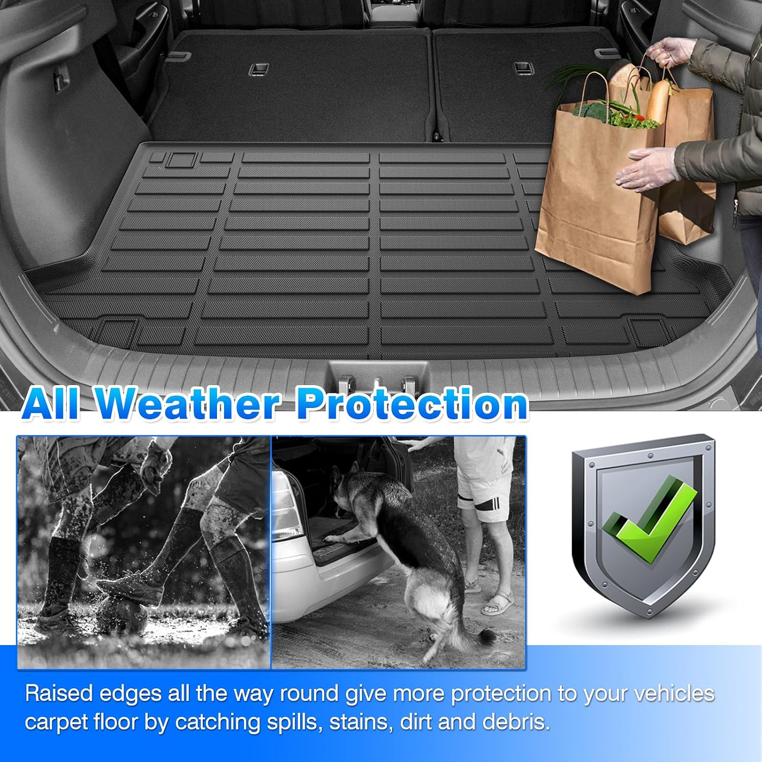Cartist Floor Mats and Cargo Liner Fit for Hyundai Kona 2018-2023/Kona N 2022-2023 (No Electric Models) All Weather Floor Mat Kona Accessories Heavy Duty Carpet Protection