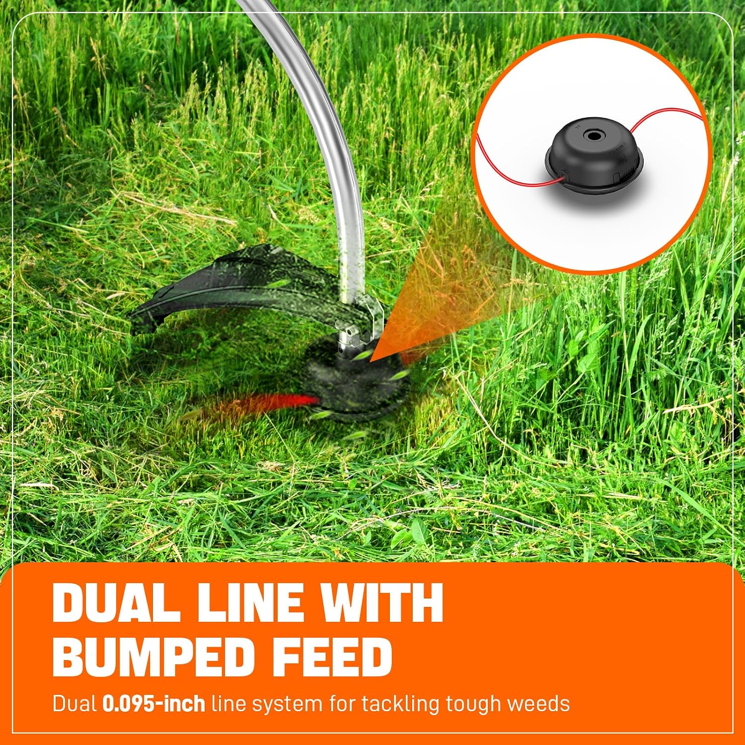 SENIX 4QL 26.5 cc Gas Weed Wacker, GTC4QL-L String Trimmer and Edger Lawn Tool with Curved Shaft, Front D-Handle, Bump Feed, 17 Inch Cutting Width