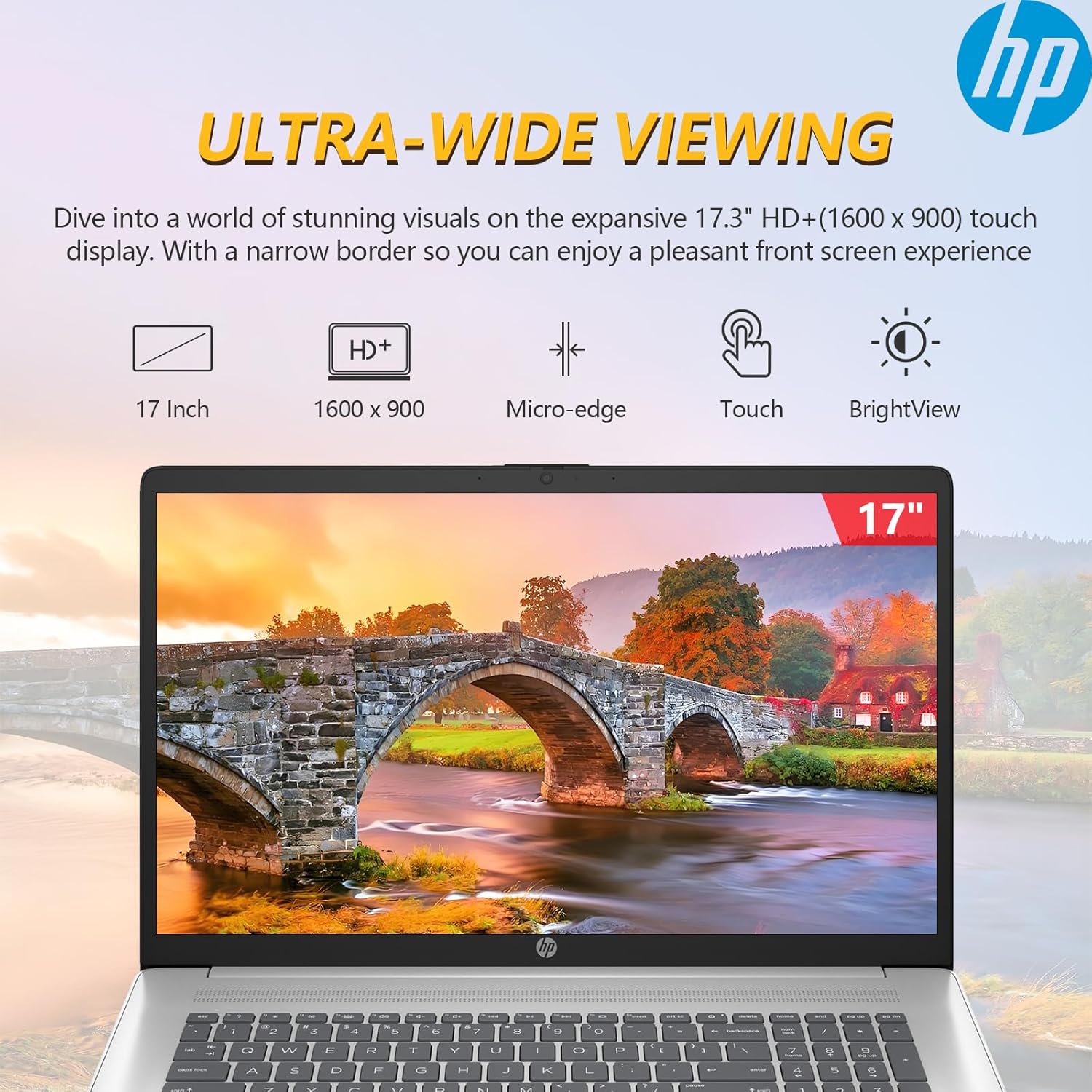 HP 17.3' Touchscreen Laptop PC Computer, 17 Inch HD+ Touch Screen Business Laptop Notebook, Windows 11 Pro, AMD Ryzen 5, 64GB RAM 2TB SSD, 10-Key Number Pad