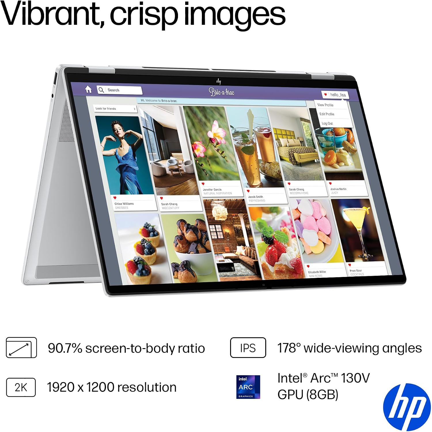 HP OmniBook 7 Flip 16 inch 2-in-1 Next Gen AI PC, 2K Touchscreen Display, Intel Core Ultra 5 226V, 16 GB RAM, 512 GB SSD, Intel Arc 130V GPU, Windows 11 Home, Copilot+ PC, Glacier Silver, 16-au0000nr