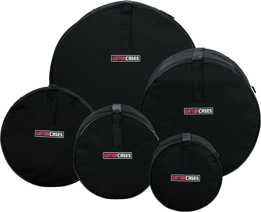 Gator Cases Protechtor Series Five Piece Padded Nylon Gig Bags for Fusion Style Drum Sets, Fits - 22'X18', 10'X9', 12'X10', 16'X16', 14'X5.5' (GP-FUSION16)