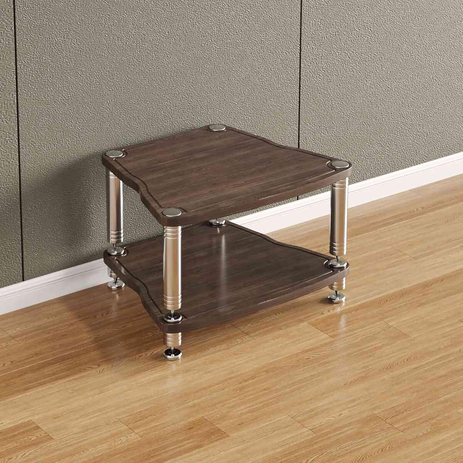 Stereo Racks and Stands AV Media Stand Audio Shelf, CD Rack Entertainment Stereo Component Organizer, for Home/Office/Theater Corner Entertainment Center(Brown,41cm/16.1in)