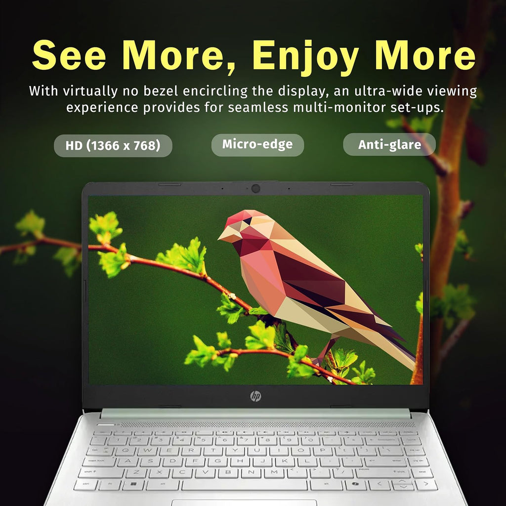HP Stream 14' HD Laptop, Intel Processor N150, 16GB RAM, 128GB UFS, Intel Graphics, Copilot, Fast Charge, Wi-Fi 6, Win 11 S, Green (Renewed)
