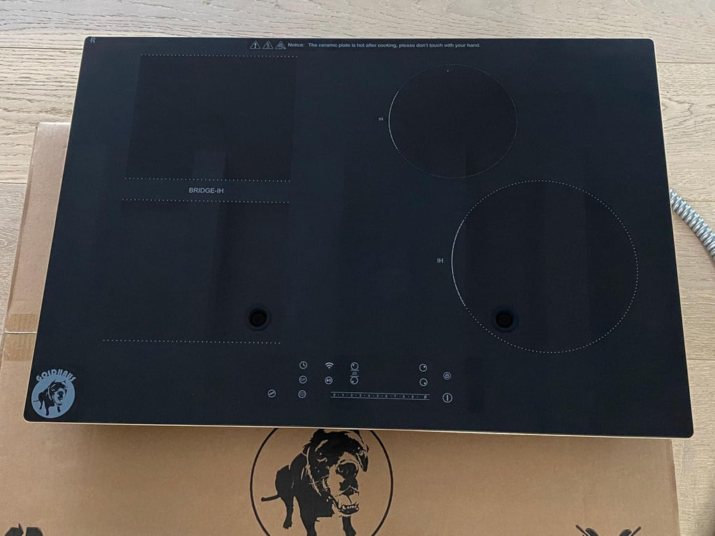 Goldhaus GH-ICT30-4B-2500 30 Inch Induction Cooktop 4 Burners with 2500W Booster, Black with Golden Border