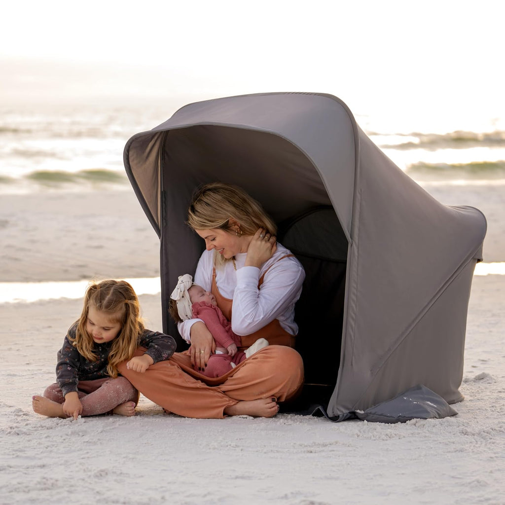 Ingenuity Dream Retreat 3-in-1 Portable Bassinet & Playard, Easy 3-Step Fold, Includes Indoor Outdoor UPF 50+ Light Blocking Shade, Mattress, & Sheet, 0-36 Months - Neutral