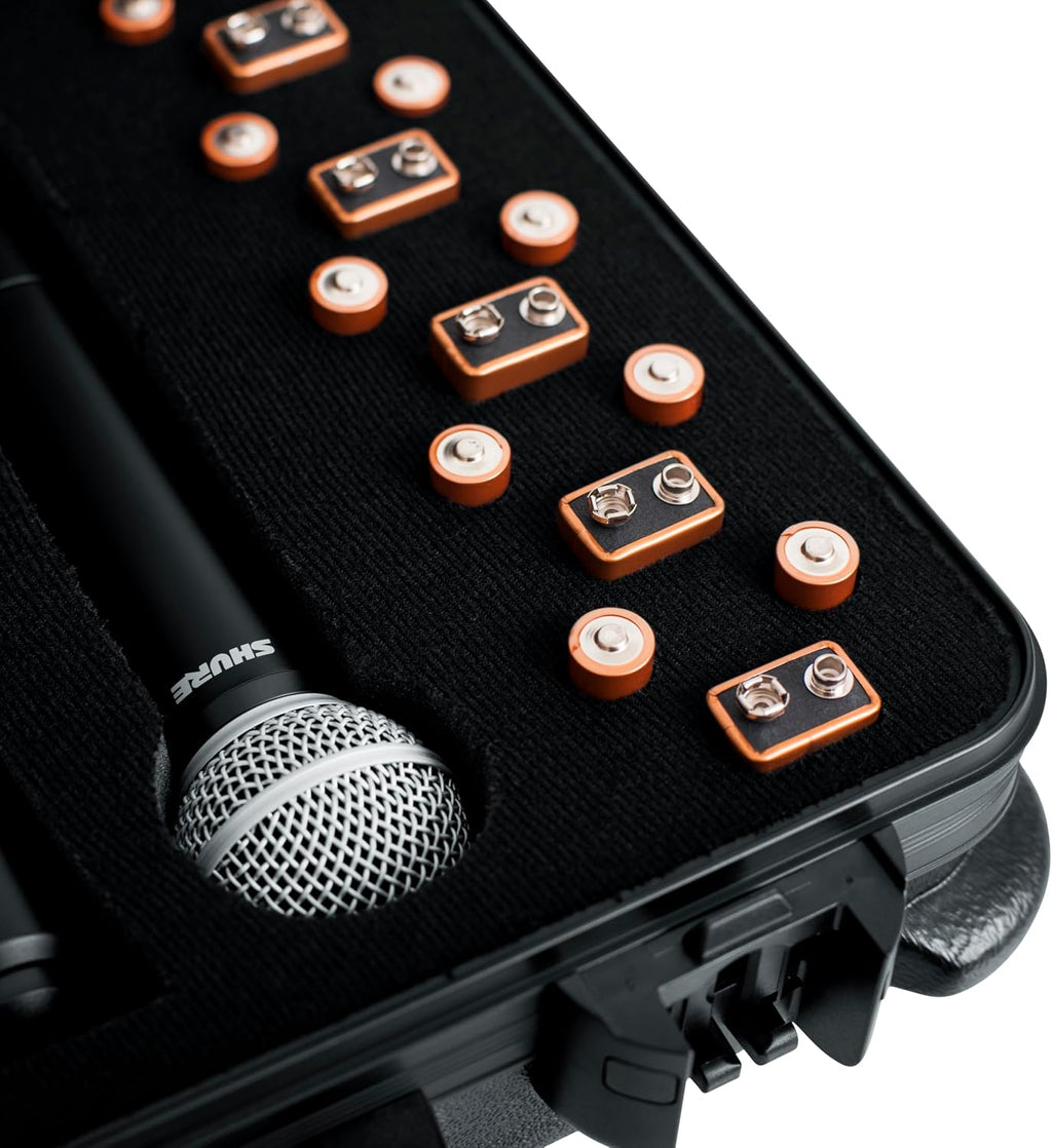 Gator TSA Series Case for 6 Wireless Microphones - w/Battery Storage