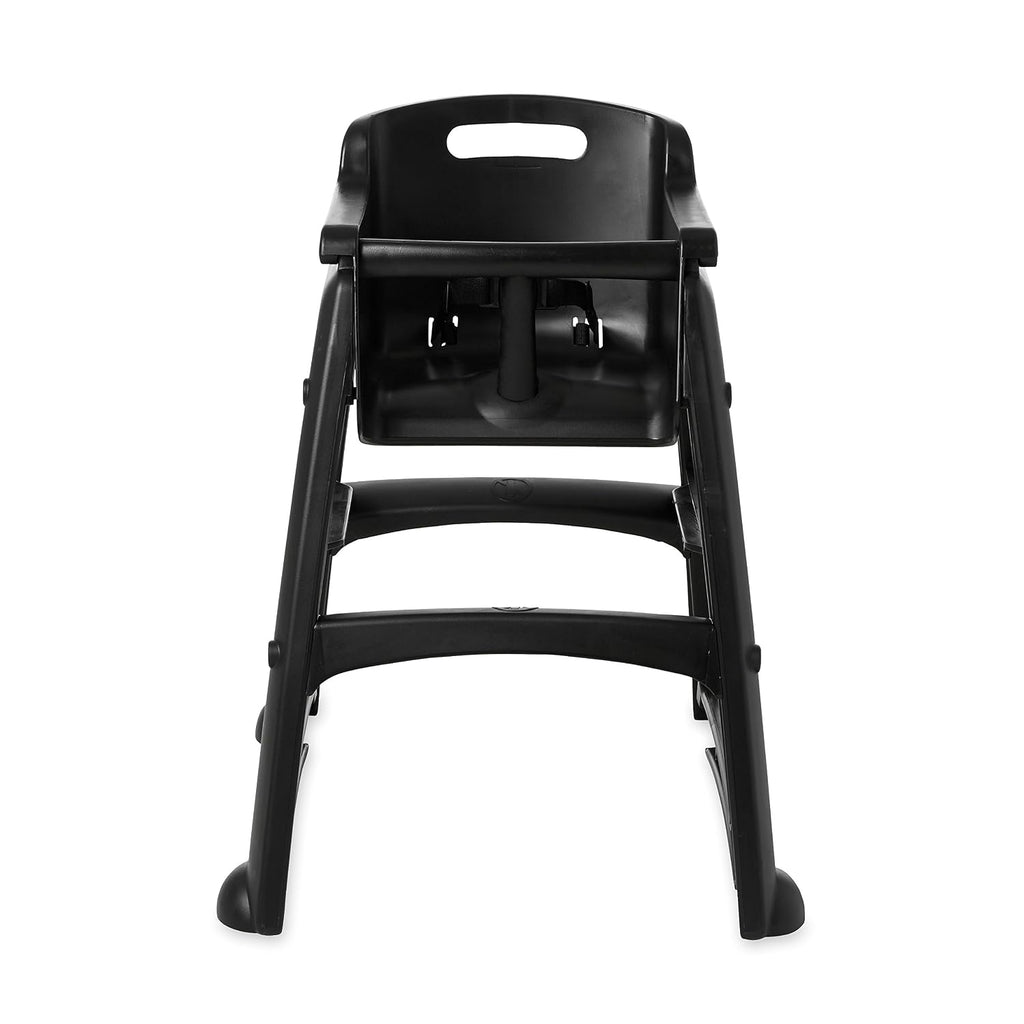 Rubbermaid Commercial Products Sturdy High Chair, 33lb Capacity, Black, Pre-Assmbled Without Wheels, Stackable, Fits Under Table for Child/Baby/Toddler Seating