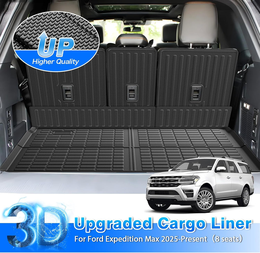 Cartist Ford Expedition max Floor Mats for 2025 2026 Expedition max (8 Seats) Accessories All-Weather Waterproof Car Floor Mats & Cargo Liner for Ford Expedition max 2025 2026