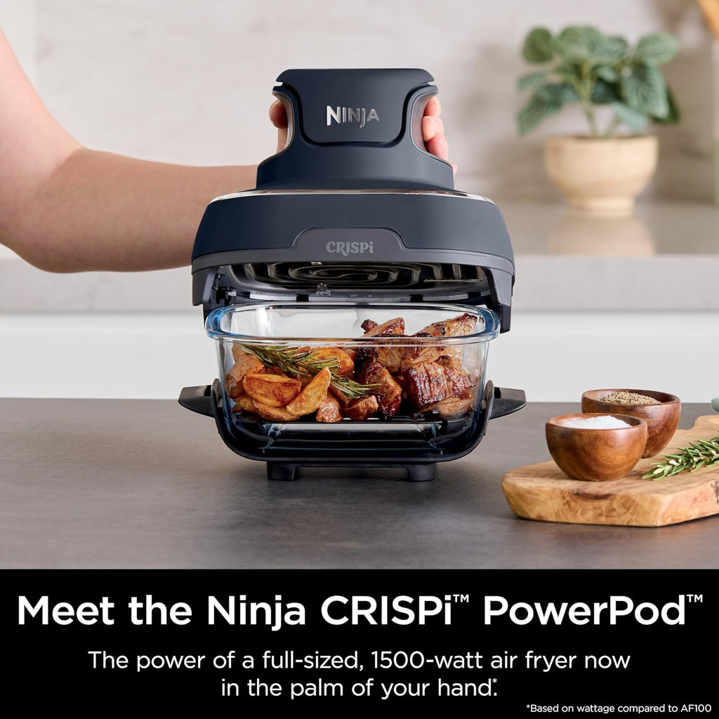 Ninja Air Fryer, 2.5 QT Crispi System + 4 Containers with Storage Lids, Air Fryer, Microwave, Freezer & Dishwasher Safe, Non Toxic Portable Cooking System, Compatible with Ninja FN100 Crispi Series