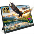 AXM 16' Portable Monitor 2.5k QHD IPS 120Hz Flicker-Free 400 Nits 140% sRGB(OLED-Like Colors) USB-C HDMI 2nd Monitor for Switch (Dock-Free), Windows, MacBook, Phone, Xbox (16' QHD)
