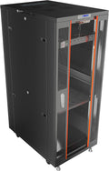 37U Home Server Rack Cabinet – 19' Floor Standing Network Rack, 39' Deep Homelab Rack with Locking Glass Door, Cooling Fans, PDU & Shelf for NAS, Router, Switch and AV Equipment