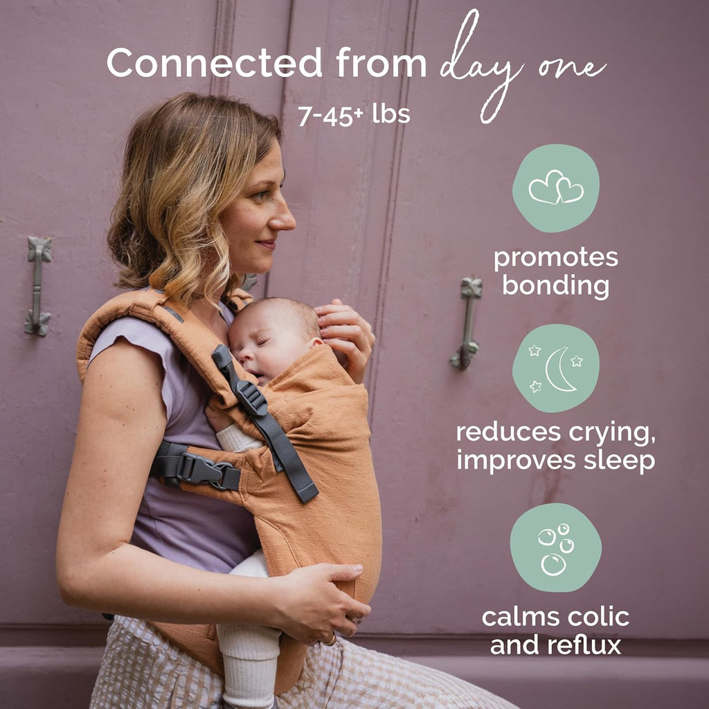 Boba X Baby Carrier Newborn to Toddler - Certified Hip Healthy, Micro-Adjustable Baby Carriers from Newborn - Breathable & Lightweight 100% Cotton Twill, Petite to Plus Size, 7-45 lbs (Linen Rye)