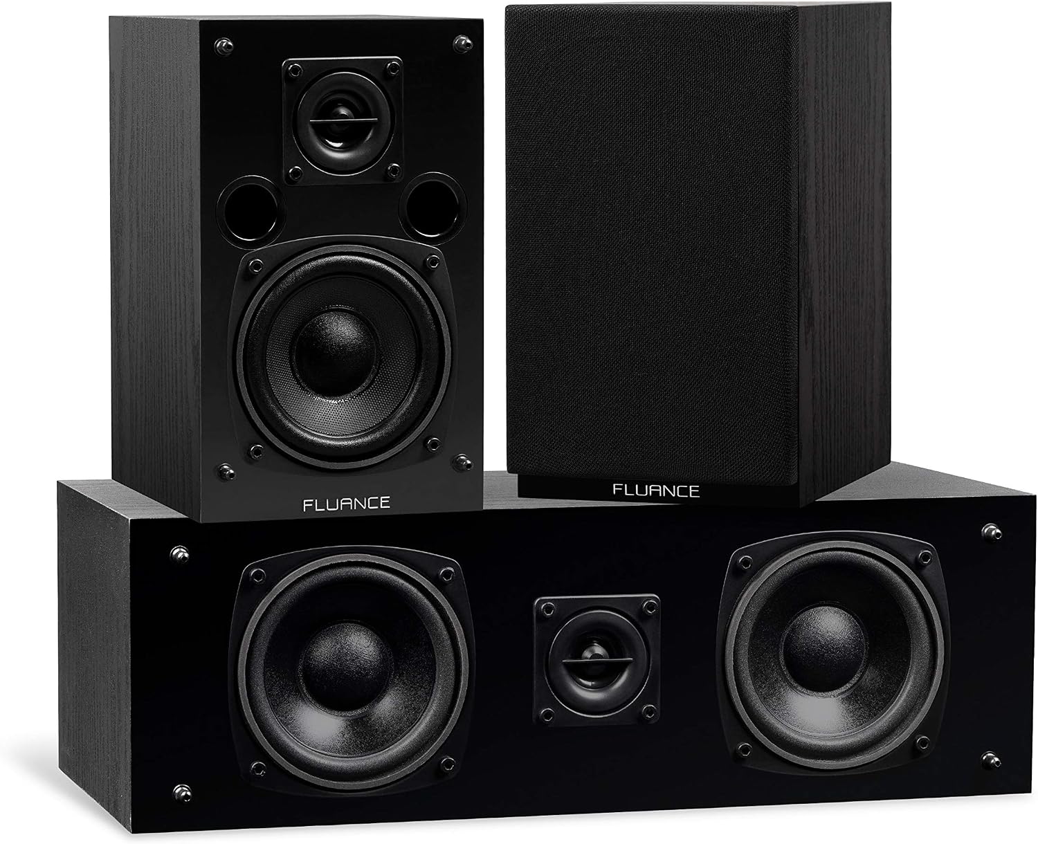 Fluance Elite High Definition Surround Sound Home Theater 5.1 Speaker System Including 3-Way Floorstanding Towers, Center Channel, Rear Surround Speakers and a DB10 Subwoofer - Black Ash (SX51BR)