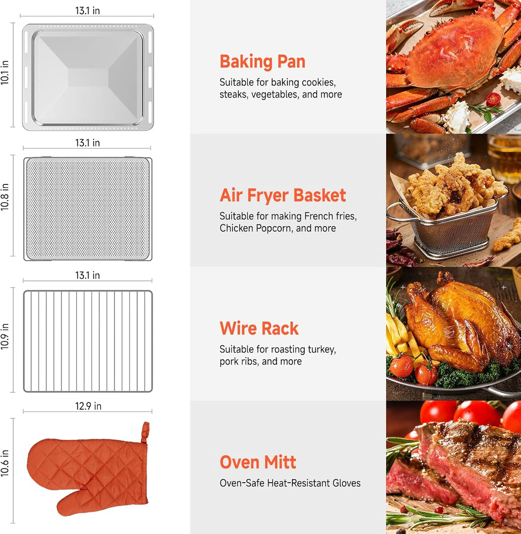 OUNIN 24L Steam and Air Fryer Combo Countertop Oven,11-in-1 Convection Baking and Steam,Bake,Broil,Dehydrate,304 Stainless Steel,Fast Cooking with Precise Electronic Temperature Control,for Gifting
